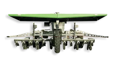 Front view of the FarmDroid FD20 in a bare field