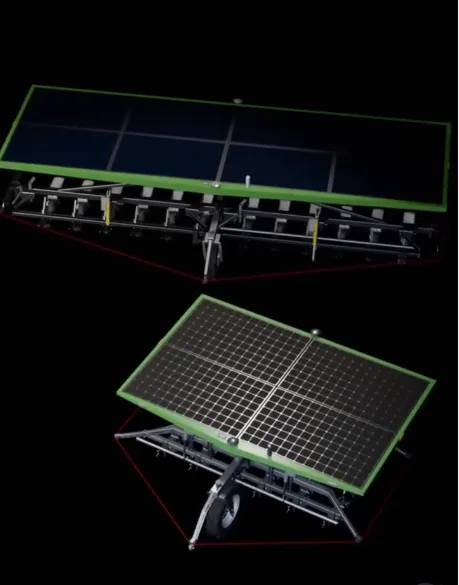 FarmDroid robot shown from two views